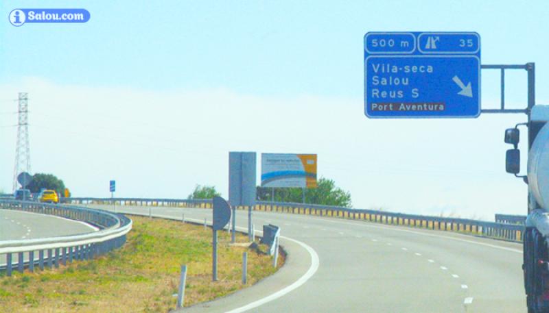 La salida 35 de la autopista del Mediterr&aacute;neo, direcci&oacute;n Salou.