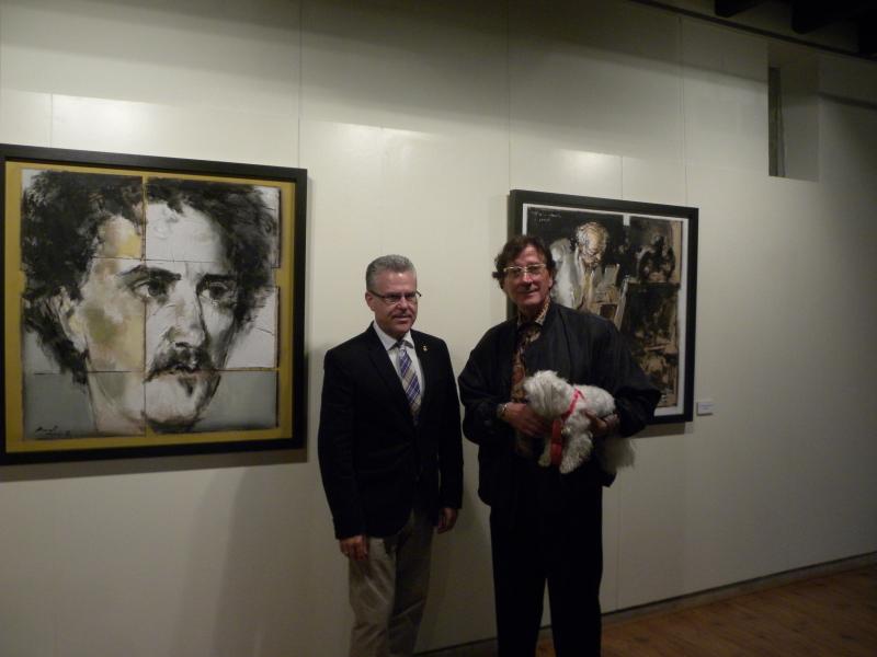 Pere Granados y Jaume Queralt, a la inauguraci&oacute;n de la exposici&oacute;n. 