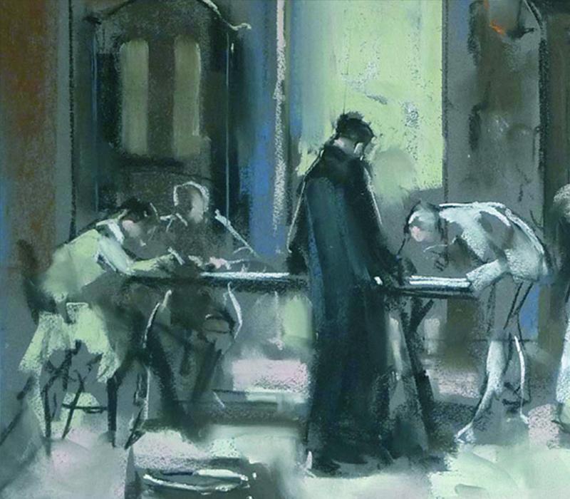 Pintura de l'exposici&oacute; 'Fortuny & Queralt' 2013.