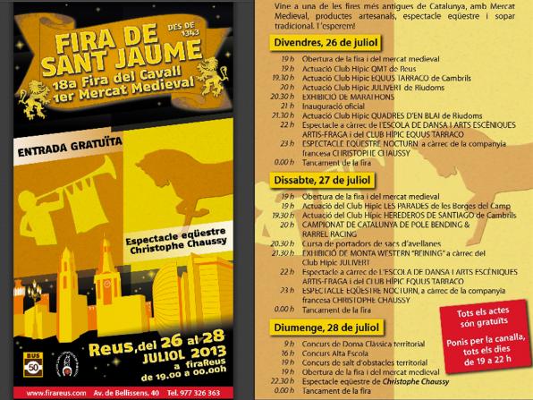 Poster Fair Sant Jaume Reus. 