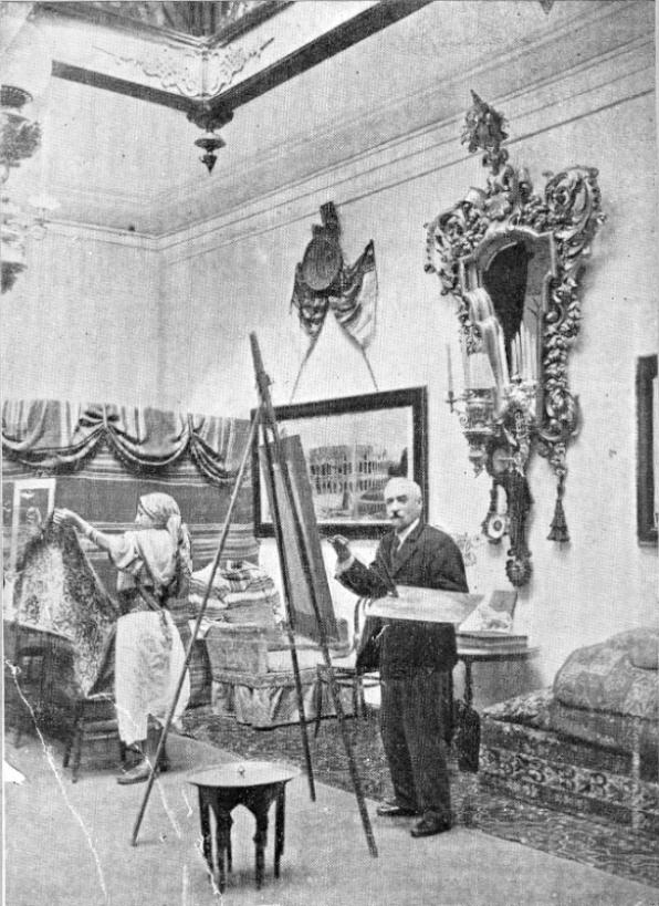 Josep Tapiro in their study. Museum of Reus