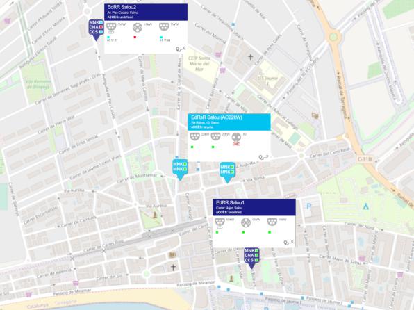 Map of electric car charging points in Salou