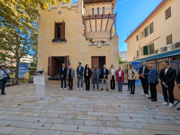 Moment de la inauguració de les obres al Xalet Fort. Cedida